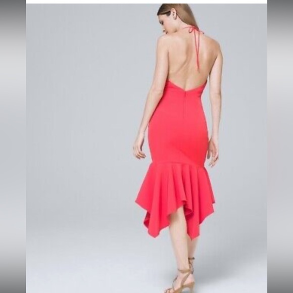 Aidan Mattox Plunging Crepe Midi Dress NWT - Picture 3 of 9